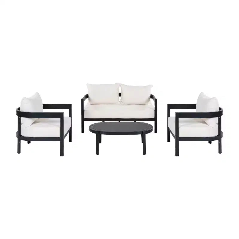 ModernLuxe 4/5pcs Outdoor Sofa Set Patio Conversation Furniture Set Seating Group with Coffee Table, Weather-Resistant Cushion&Rust-Resistant Frame