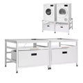 VEVOR Laundry Pedestal, 22.6 in Height, 29x29 in Washer and Dryer Pedestals with Pull-out Tray and Storage Space,800 lbs Load Capacity,Non-Slip,White