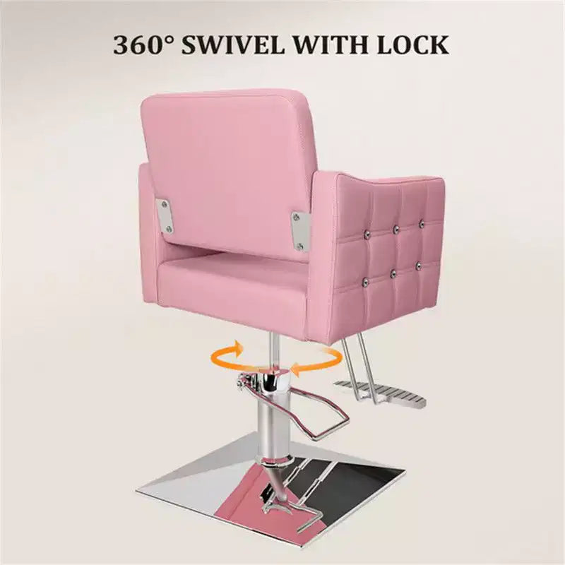 Karl Home Pink Heavy Duty Hydraulic Hair Stylist Salon Chair wiht Diamond Accents