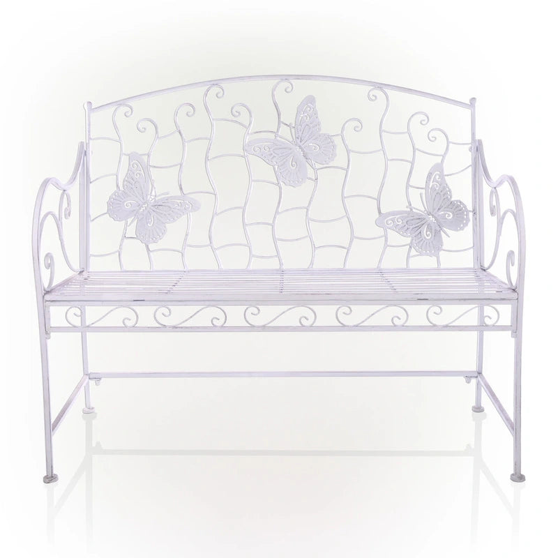Alpine Corporation 44L Indoor/Outdoor 2-Person Classic Metal Garden Bench