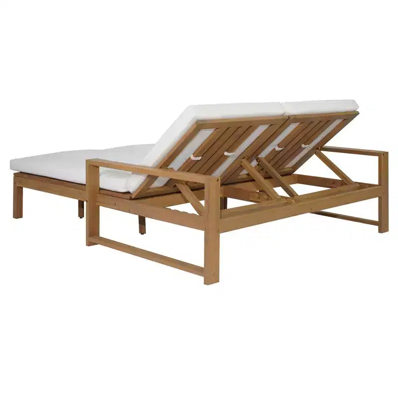 Polibi Double Outdoor Lounge Chair with 5-Position Adjustable Backrest
