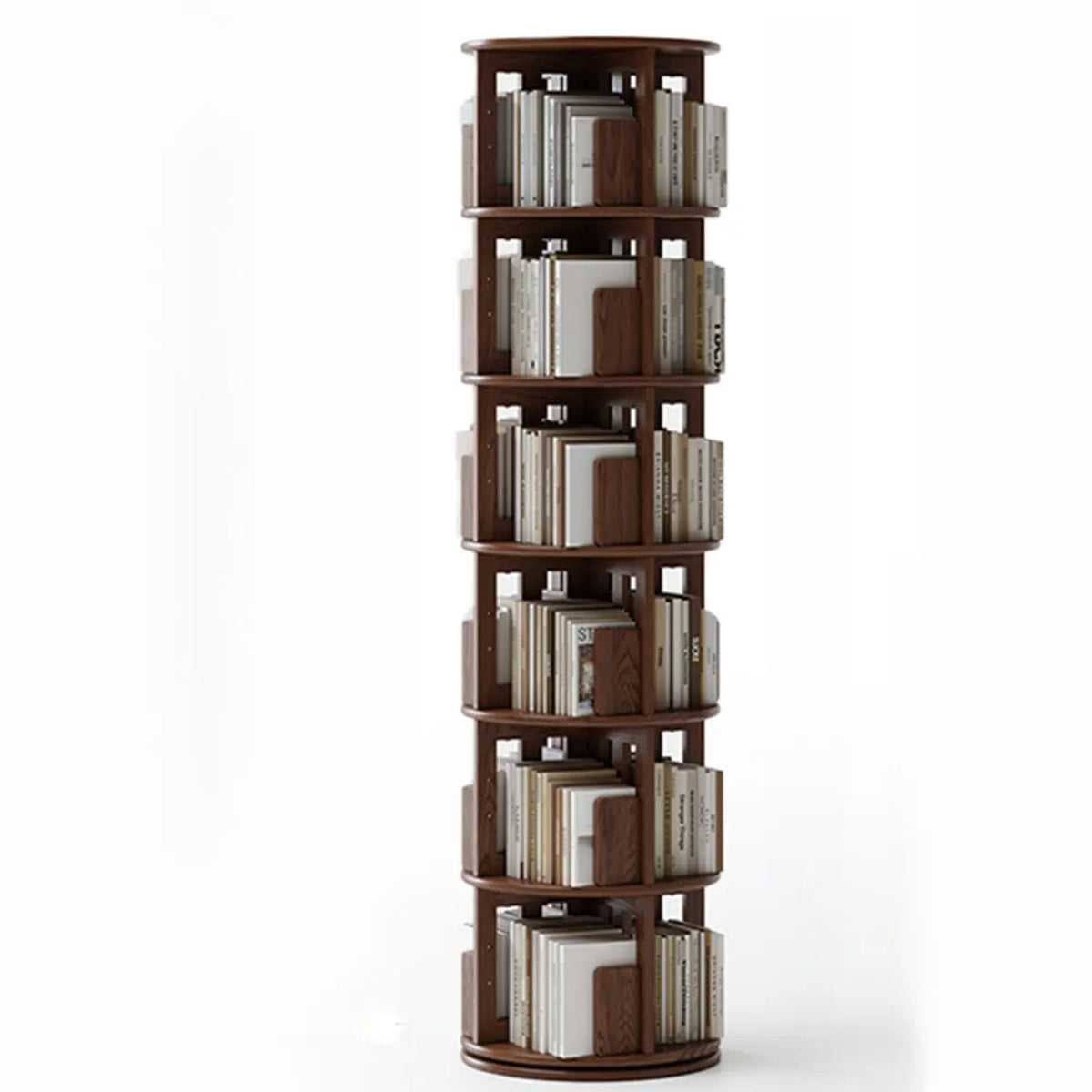 Wooden Vertical Narrow Rotating Bookcase