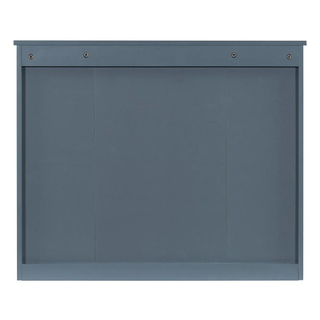 36 Modern Bathroom Vanity with Top Sink and Mirror Cabinet,2 Doors and 2 Drawers