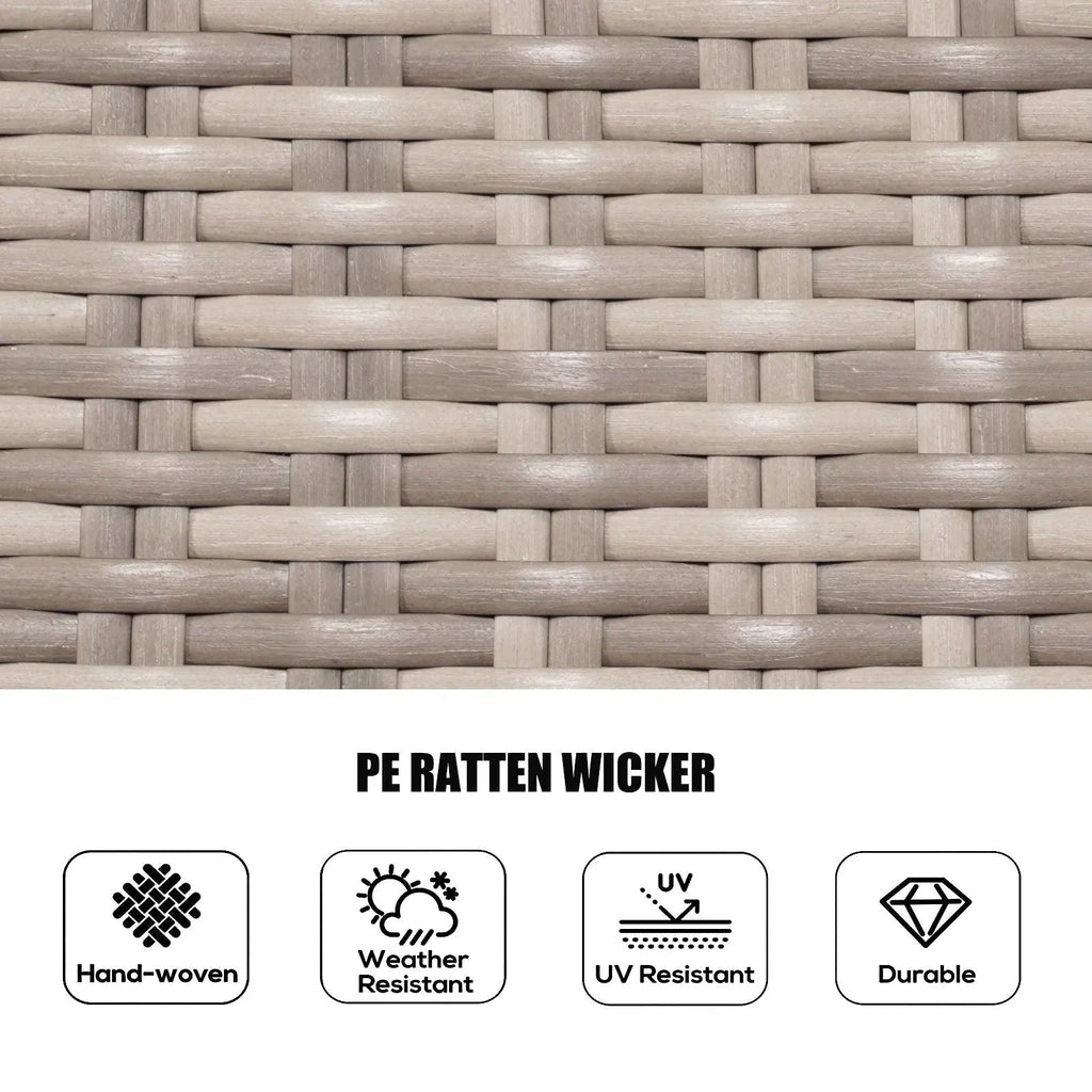 7 Pieces Outdoor Rattan Wicker Patio Round Dining Set with Cushions by Moda Furnishings