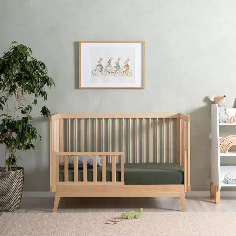 3-in-1 Convertible Crib, Solid European Beechwood, GREENGUARD Gold Certified, Made in Italy