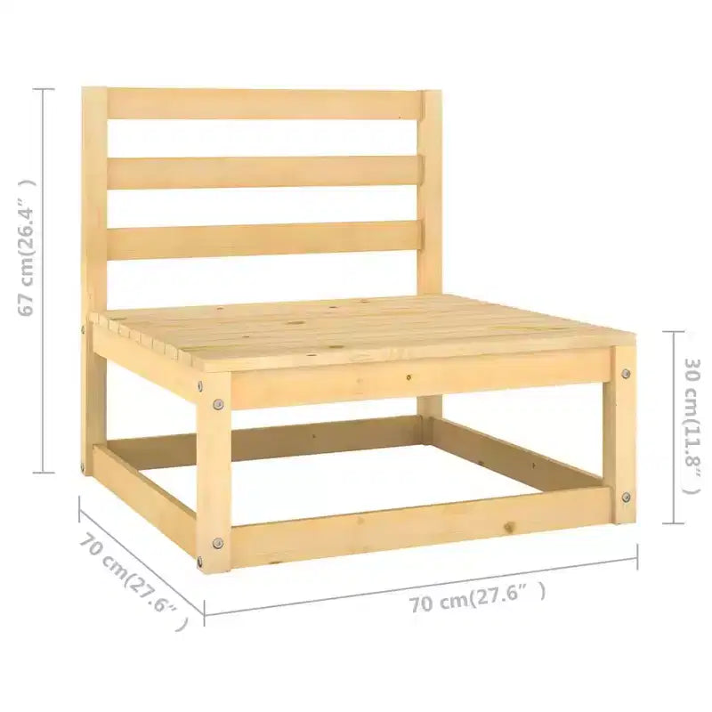 vidaXL Patio Furniture Set 10 Piece Outdoor Sectional Sofa Solid Wood Pine