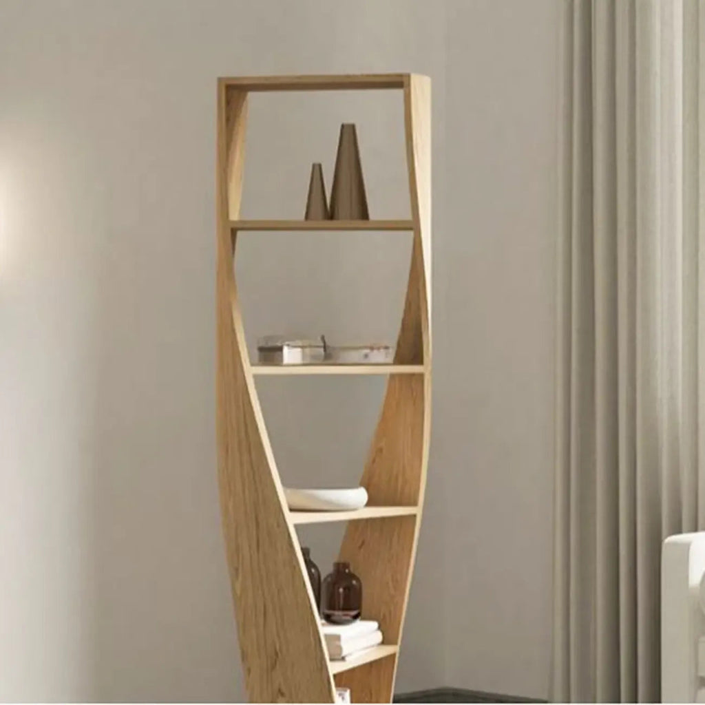 Contemporary Hourglass 5-tier Wooden Vertical Bookcase