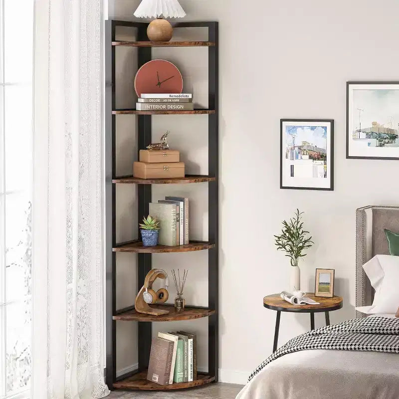 Tribesigns 6-Tier Corner Bookshelf, 70.86 Tall Book Shelving Unit Storage Rack