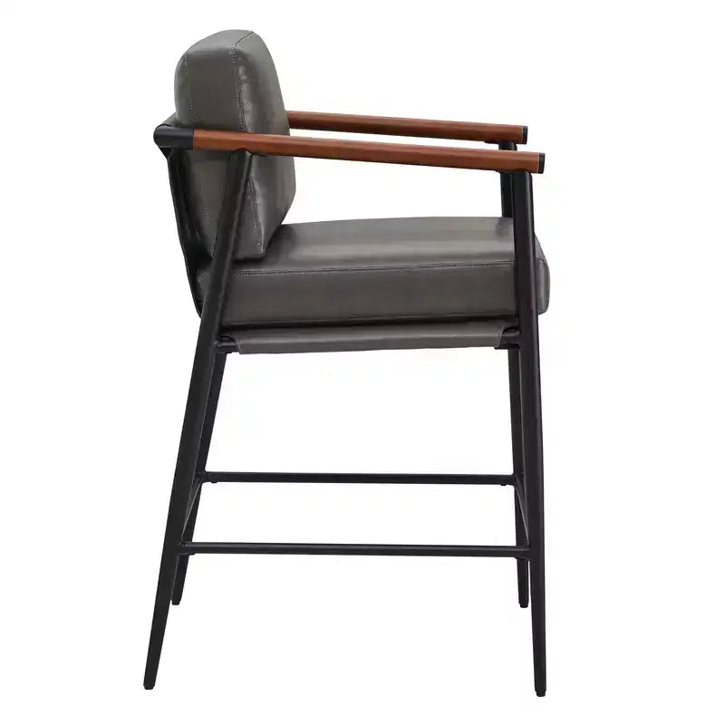 Spruce&Spring Modern Counter Stools with Arm & Metal Frame Set of 2